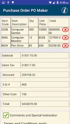 Purchase Order PO Maker android App screenshot 10