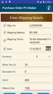 Purchase Order PO Maker android App screenshot 11