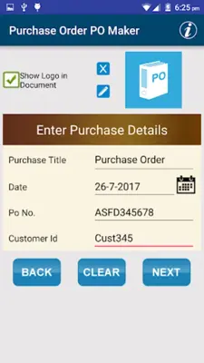 Purchase Order PO Maker android App screenshot 14