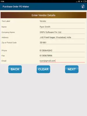 Purchase Order PO Maker android App screenshot 1