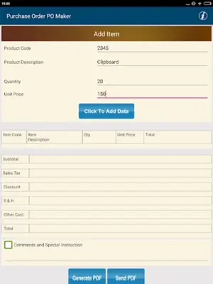 Purchase Order PO Maker android App screenshot 4