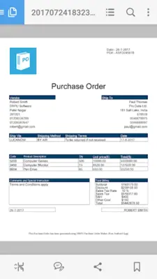 Purchase Order PO Maker android App screenshot 8